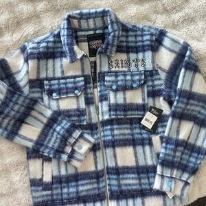 Copper Rivet Women's Blue Plaid Jean Jacket